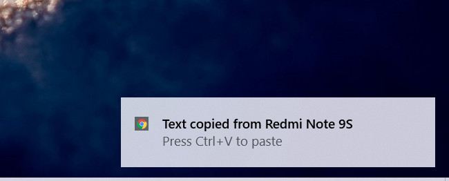 thông báo sao chép sang máy tính