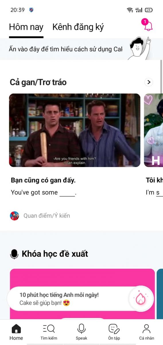 giao diện màn hình chính