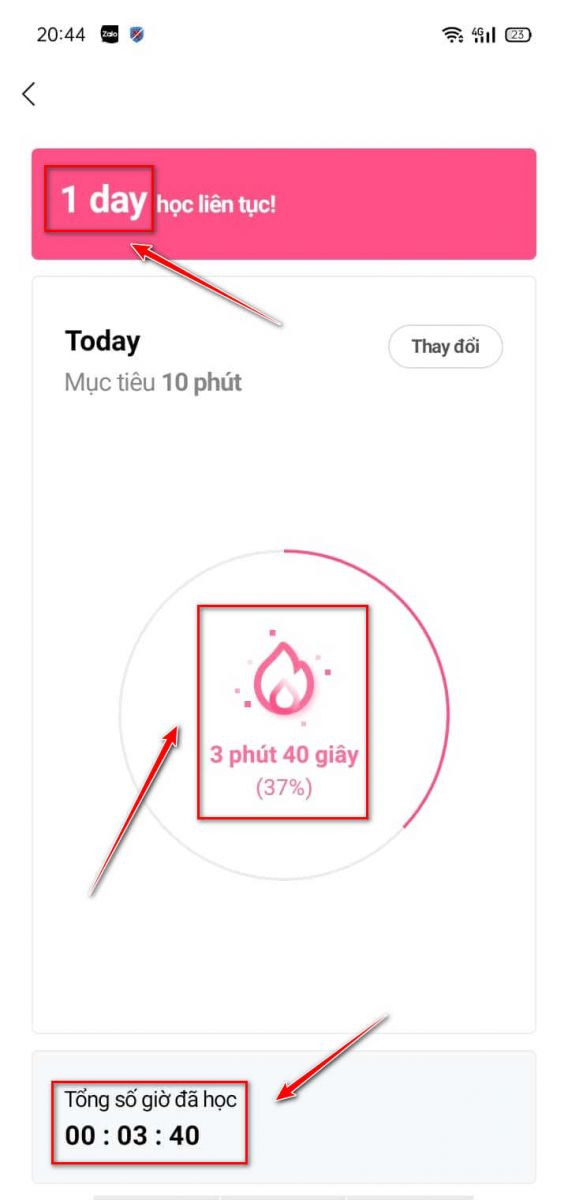 thành tích học tập trong cake