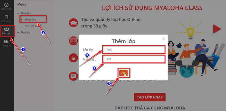 Tạo lớp học mới