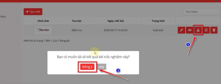 Tải kết quả kiểm tra của học sinh