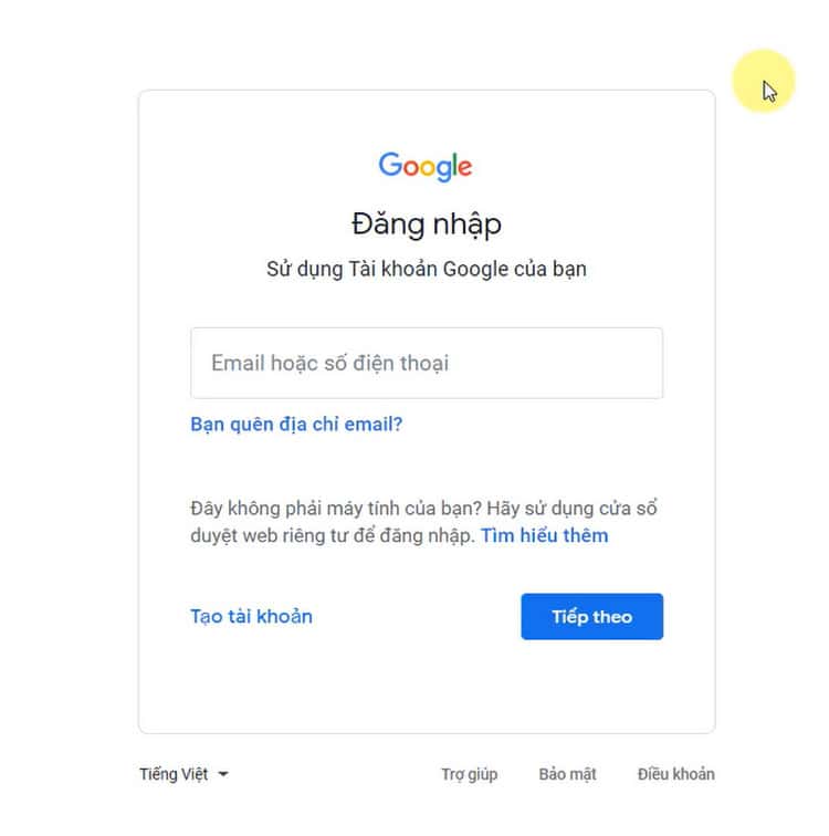 Nhấn vào ảnh để phóng to Đăng nhập với Google