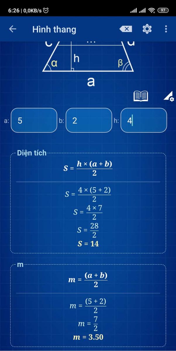 kết quả khi giải toán hình