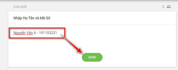 trả lời câu hỏi điểm danh
