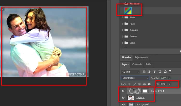 áp dụng mã màu lên đối tượng