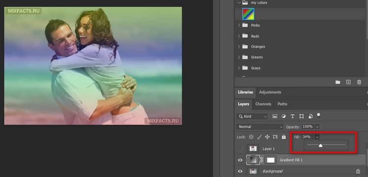 giảm độ đậm của màu